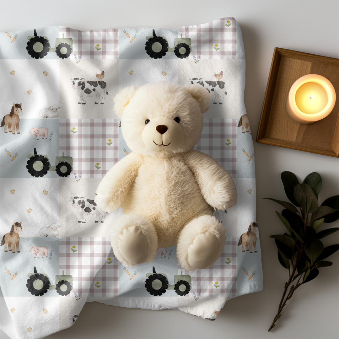 Green Tractor Patchwork (May Pre-Order) - Fabric