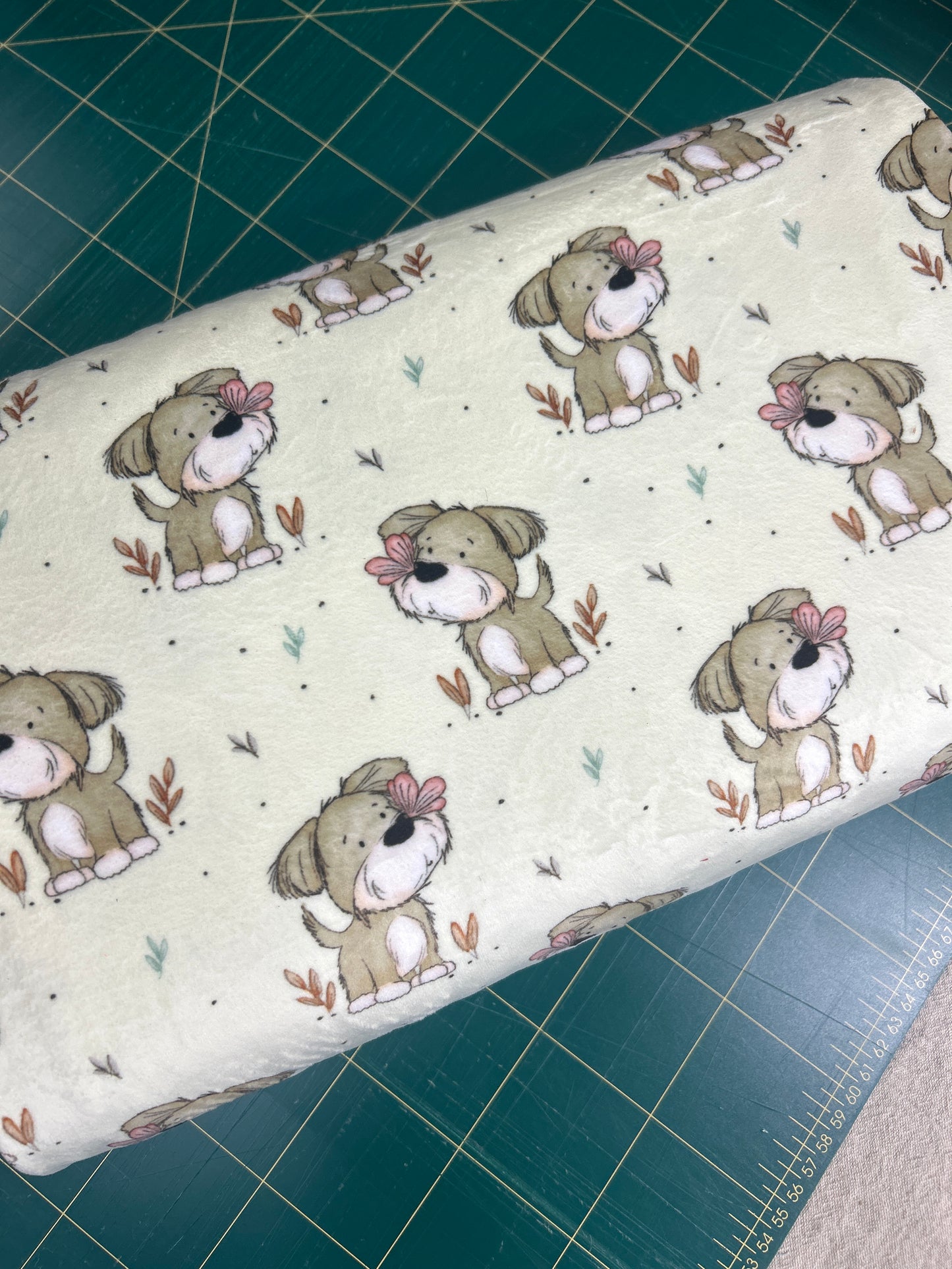Flutter Boops on Off White - Minky Fabric