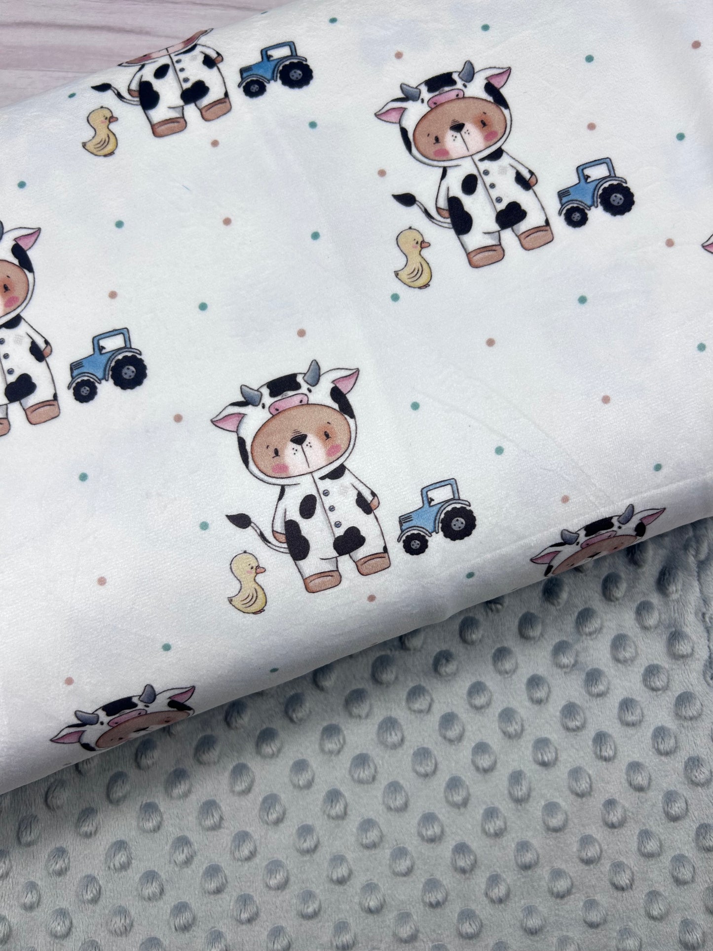 Bear-ly a Cow - Minky Fabric