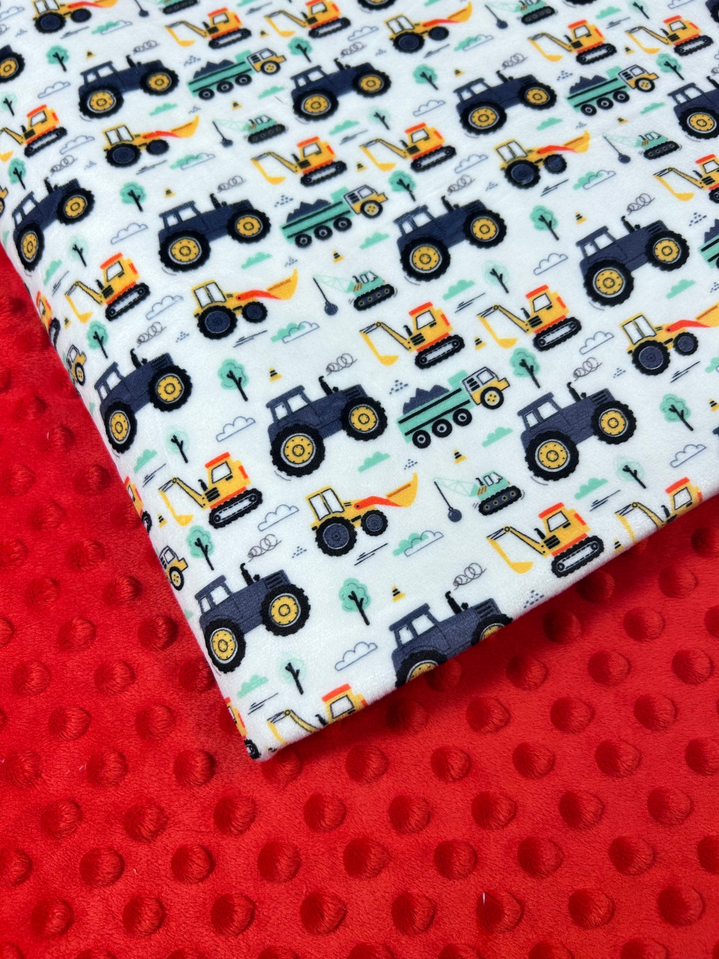 Premium Minky Dot Fabric - Flame Scarlet