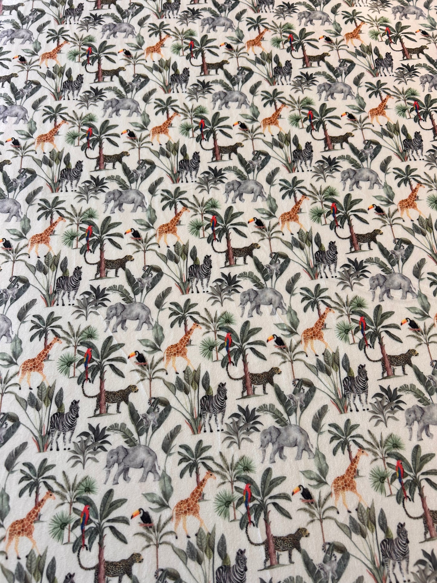 Tropical Jungle on Off White (May Pre-Order) - Fabric