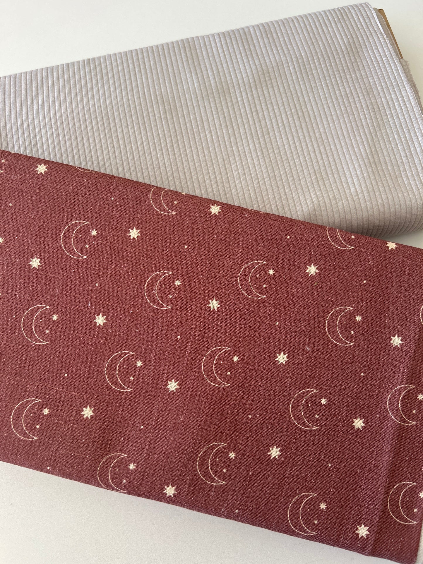 Teeny Moons & Stars - Linen Fabric