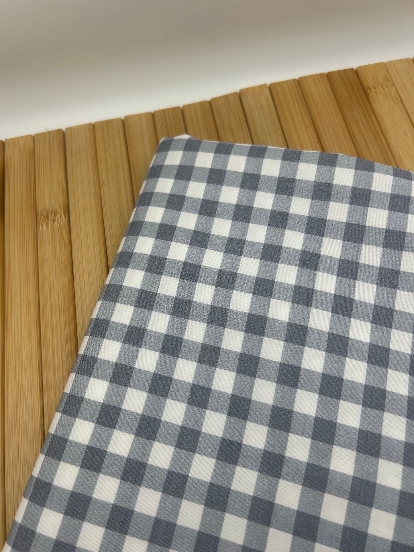 Gingham Soft Grey (September Pre-Order) - Fabric