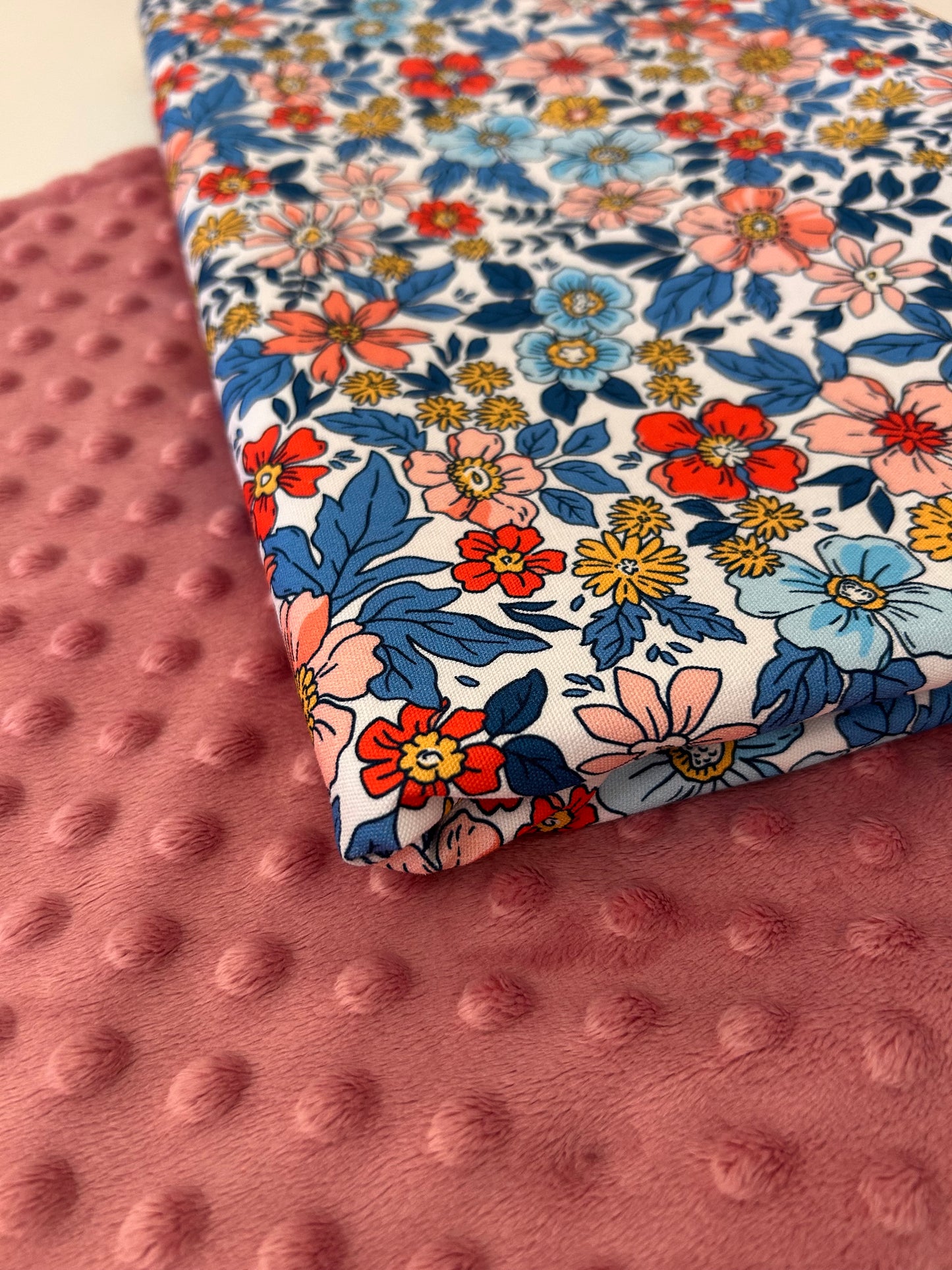 Premium Minky Dot Fabric - Blush