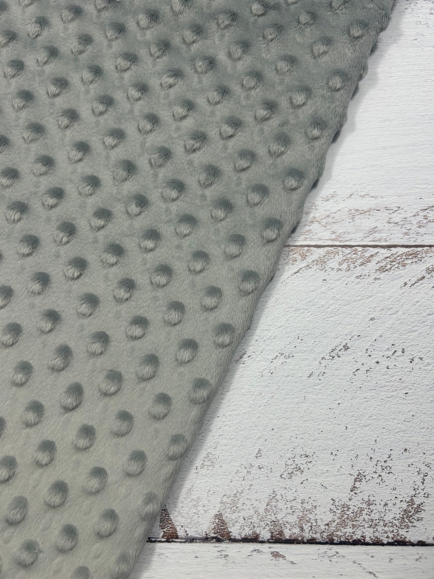 Premium Minky Dot Fabric - Silver Grey