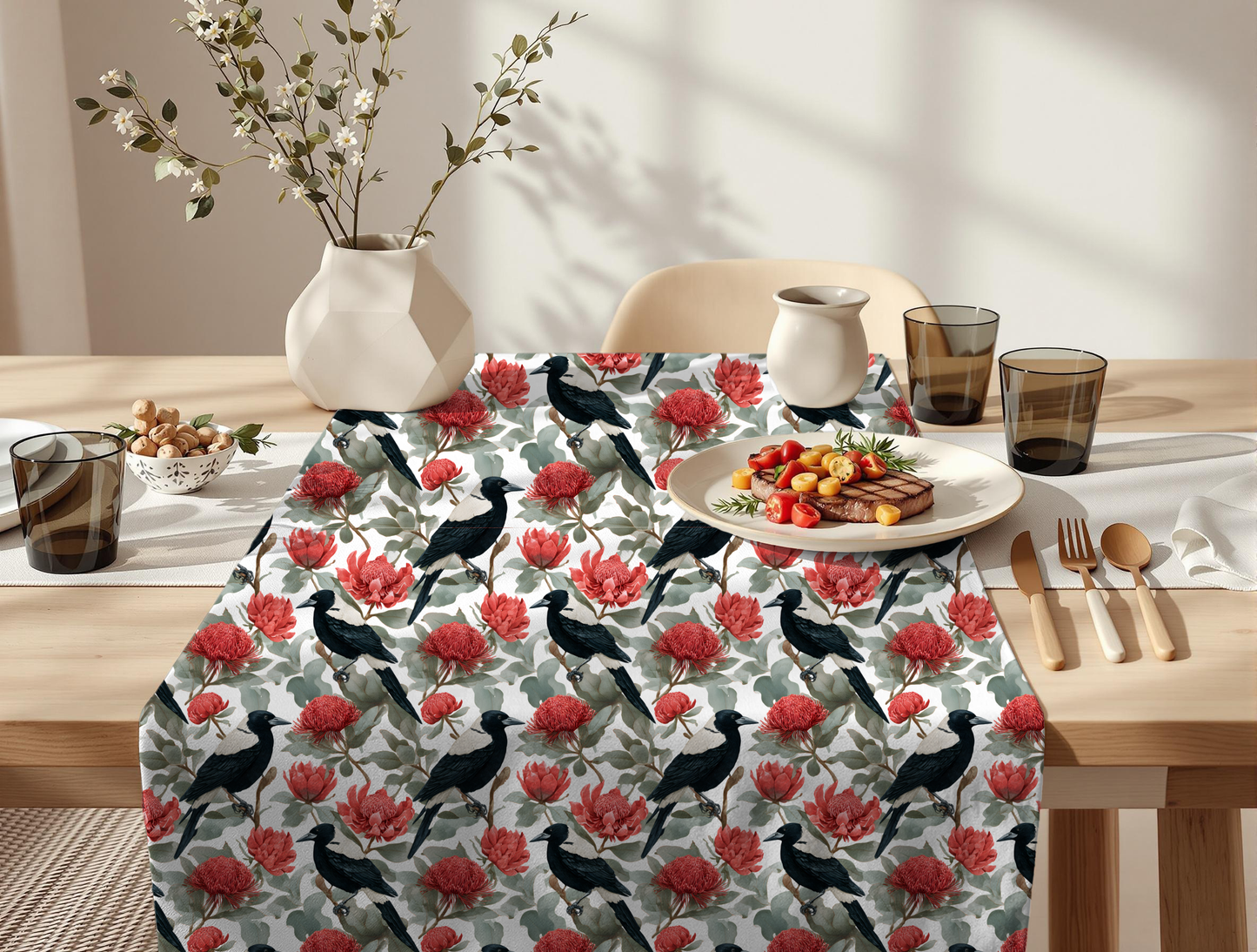 Banksia Magpies (March Pre-Order) - Fabric