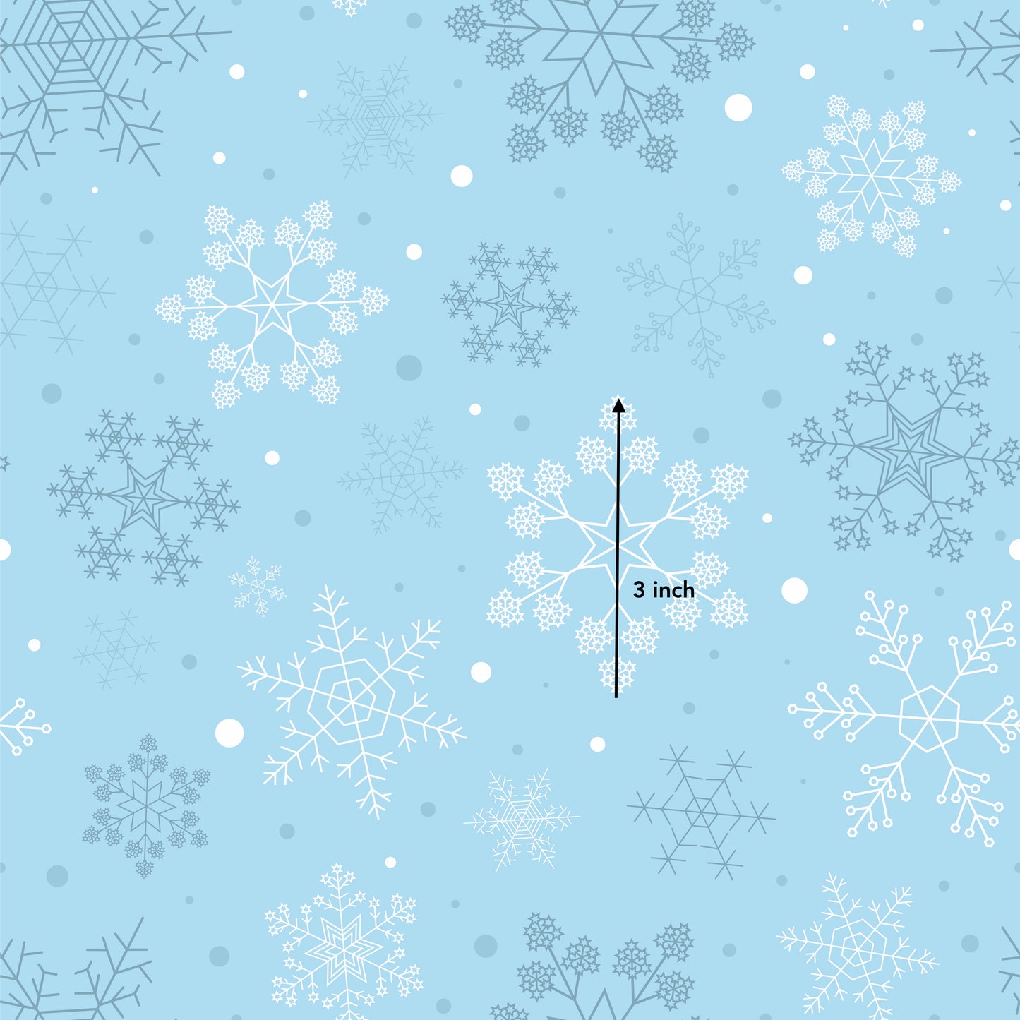 Blue Backed Snowflakes (June Pre-Order) - Fabric
