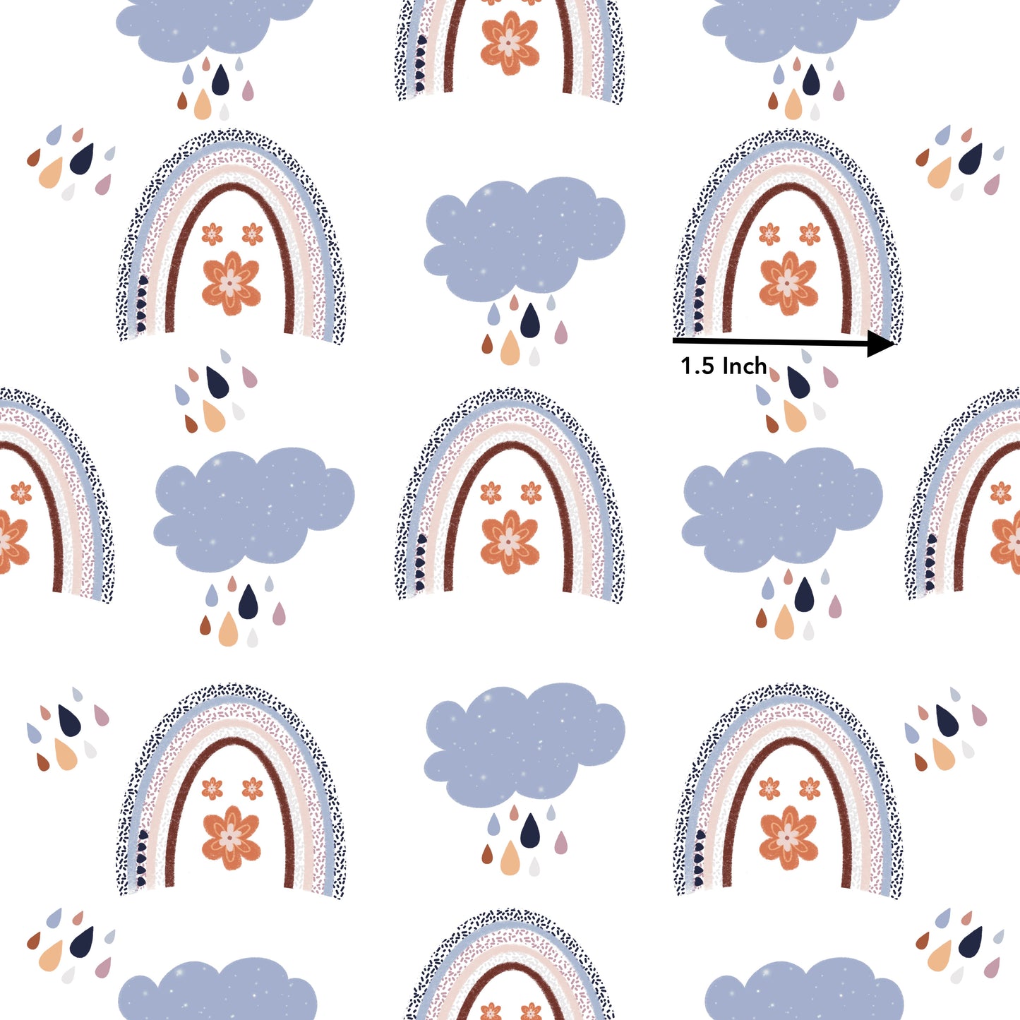 Blue Clouds and Dotty Rainbows (September Pre-Order) - Fabric