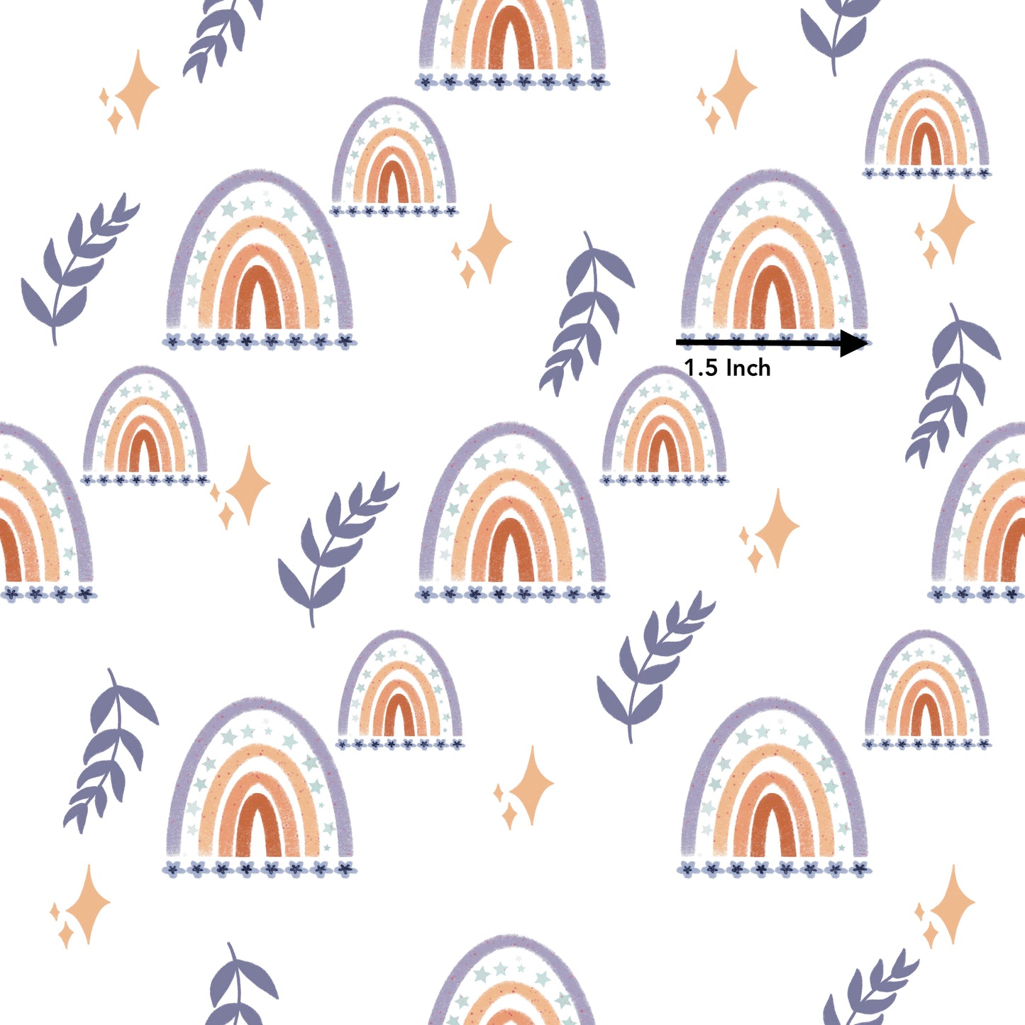 Blue Rainbows and Ferns (September Pre-Order) - Fabric