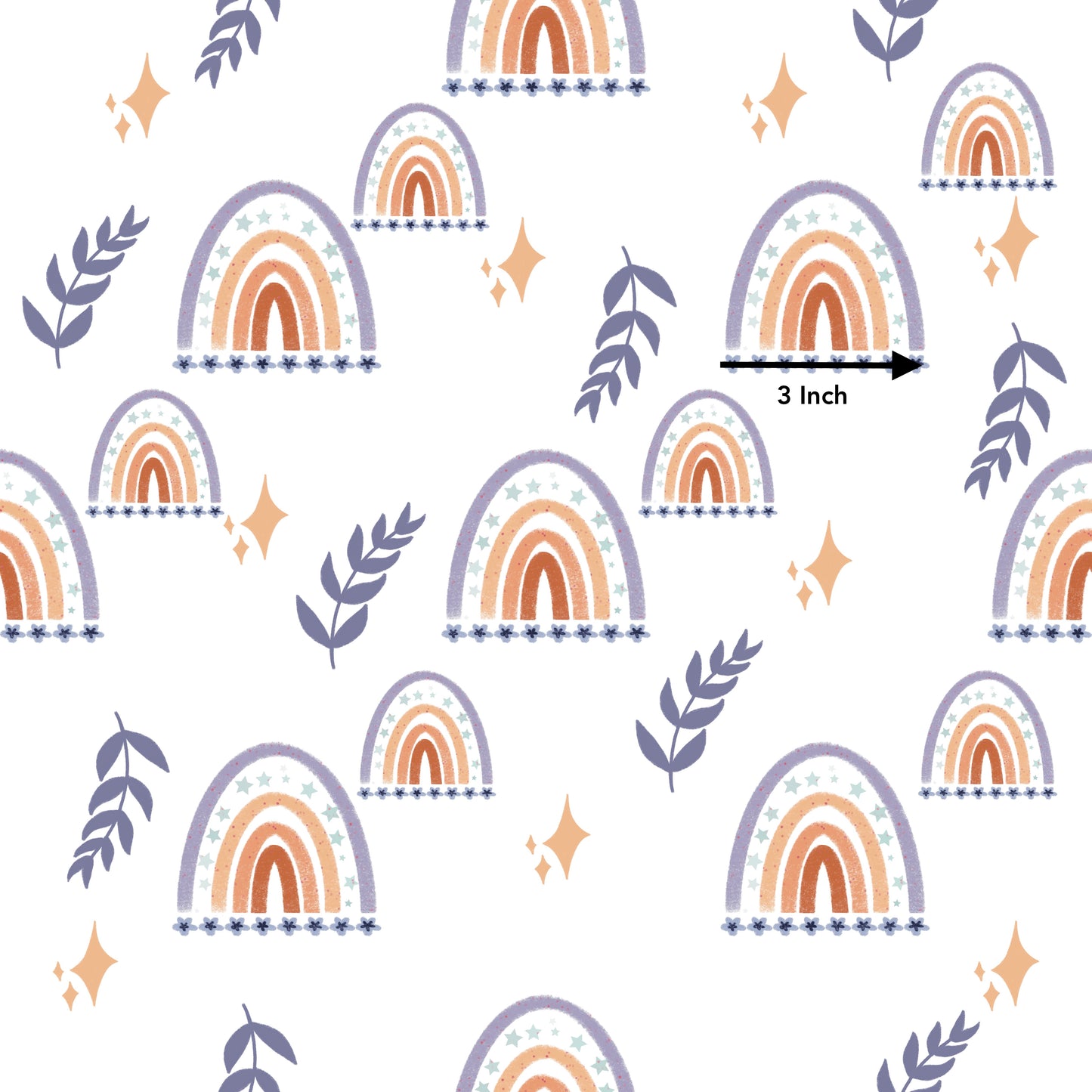 Blue Rainbows and Ferns (September Pre-Order) - Fabric