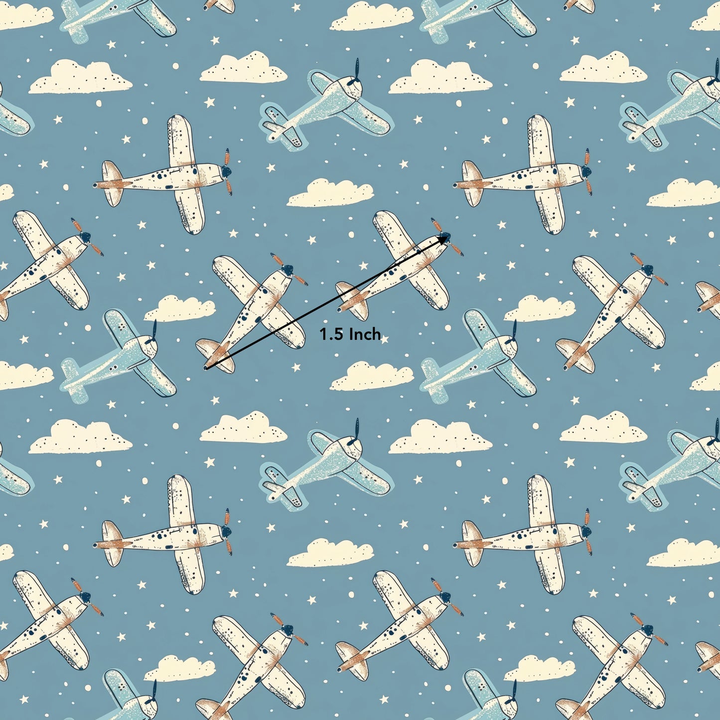 Blue Skies and Airplanes (September Pre-Order) - Fabric