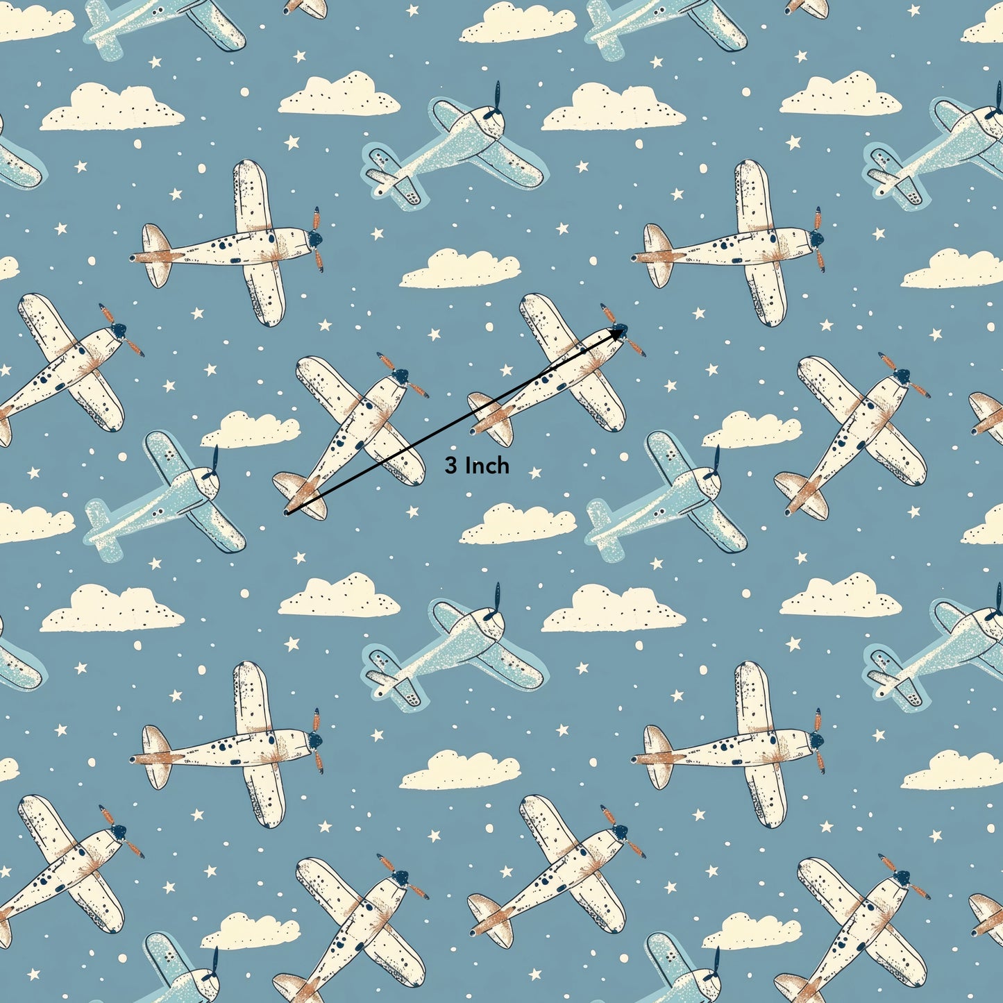 Blue Skies and Airplanes (September Pre-Order) - Fabric
