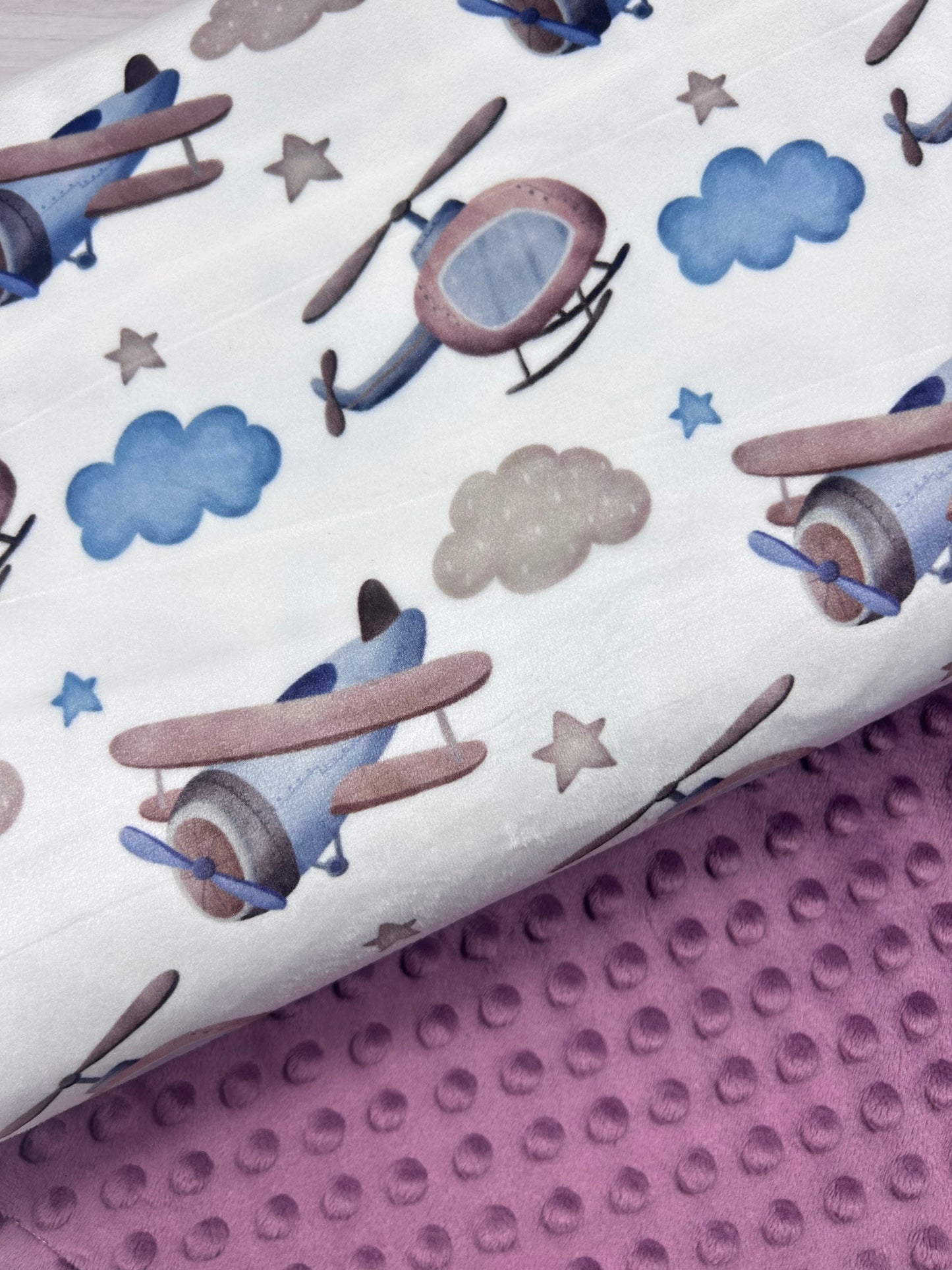 Sky High Helicopters and Planes - Minky Fabric