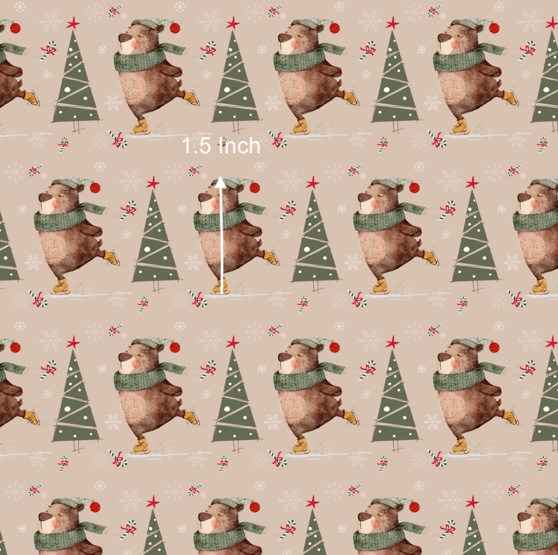 Christmas Bear Dusty (June Pre-Order) - Fabric