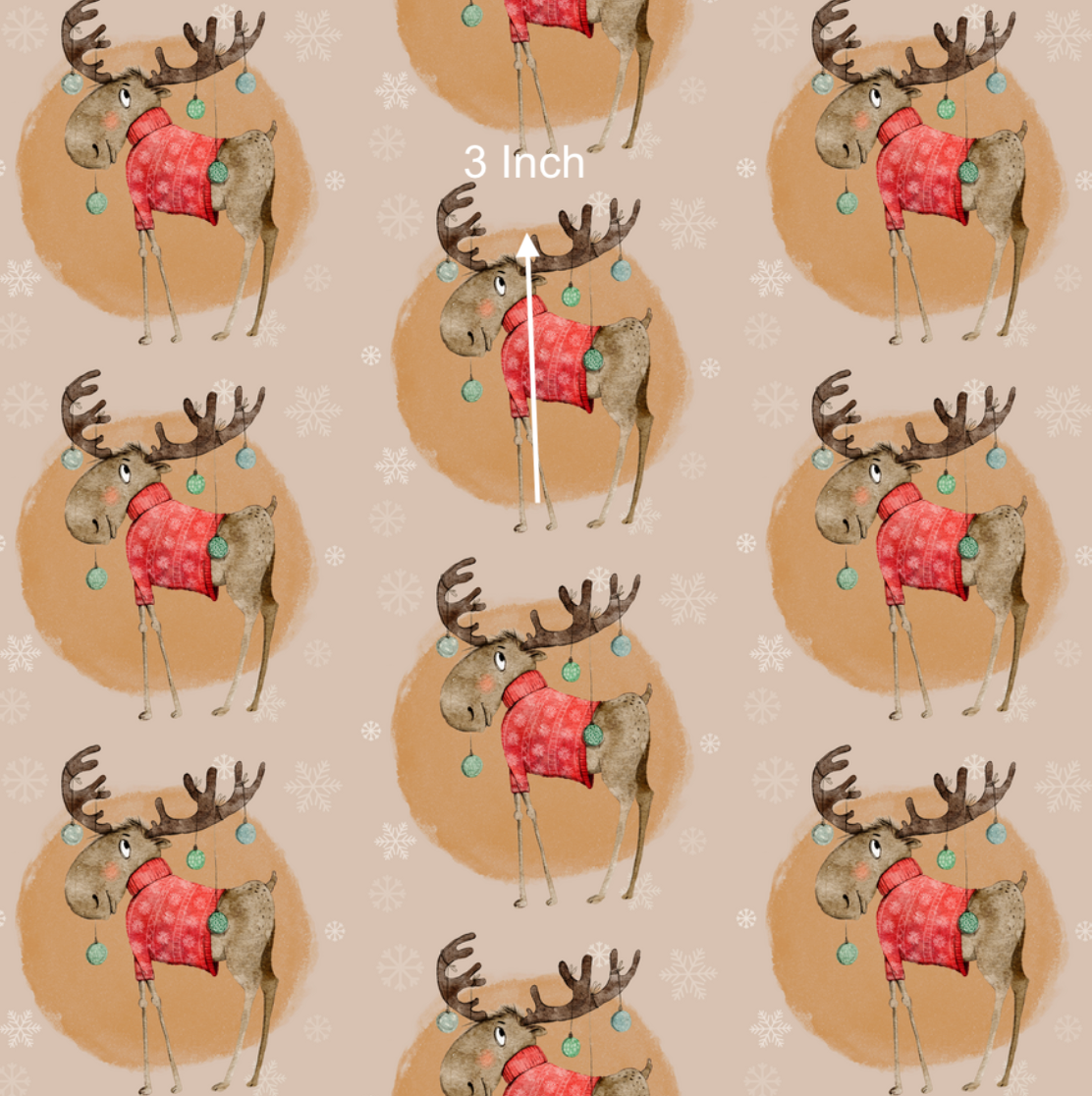 Christmas Moose - Dusty Circle (June Pre-Order) - Fabric