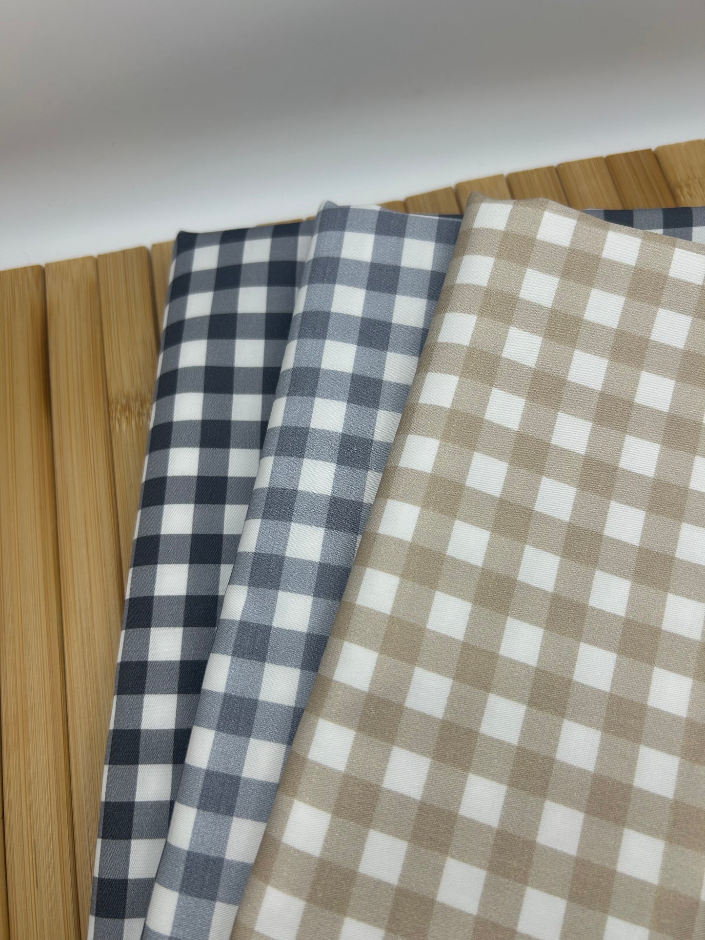 Gingham Soft Grey (September Pre-Order) - Fabric