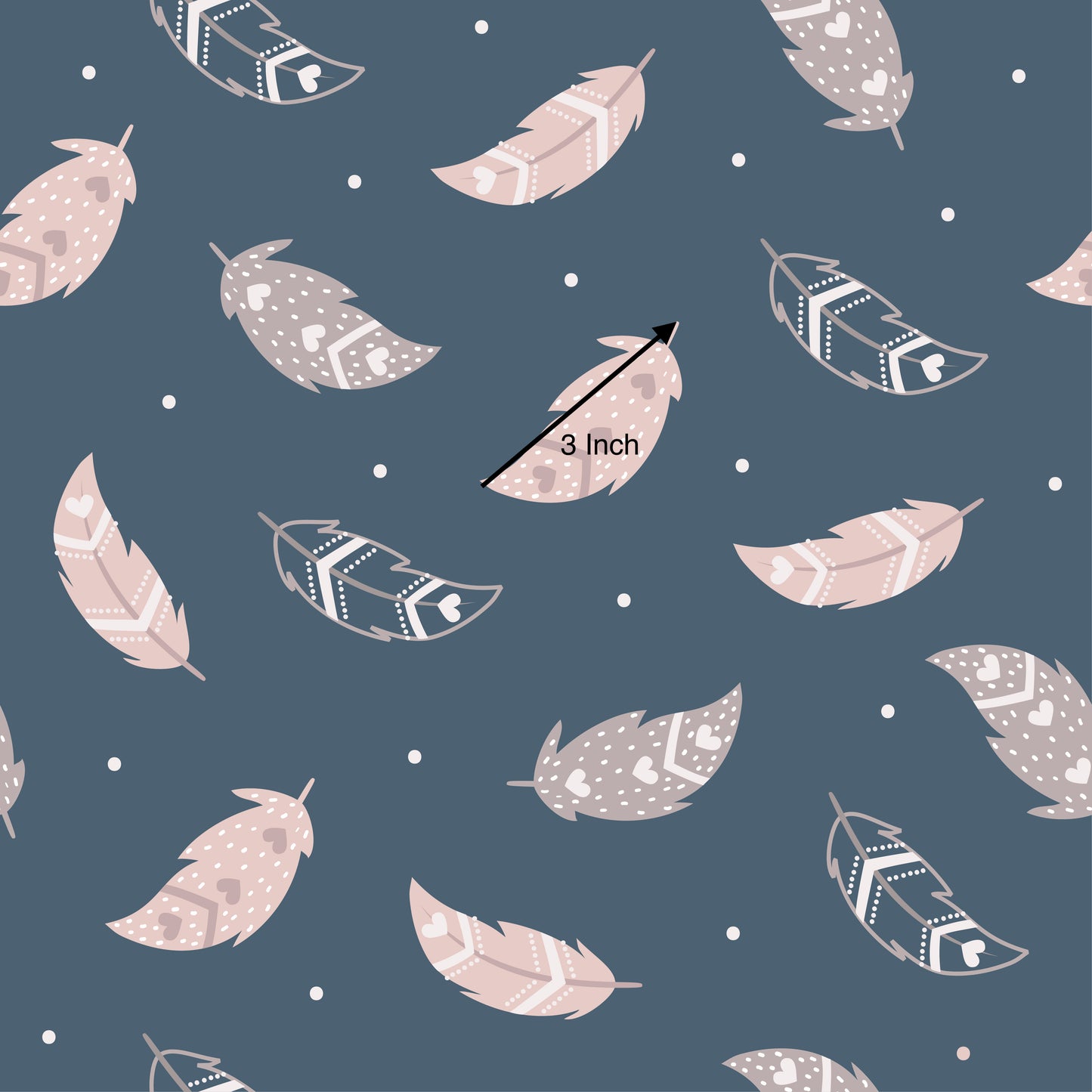 Feathers on Blue (September Pre-Order) - Fabric