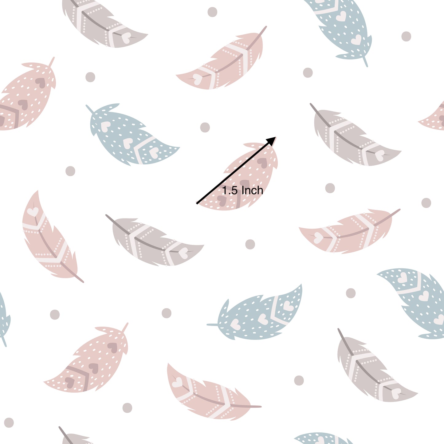 Feathers on White (September Pre-Order) - Fabric