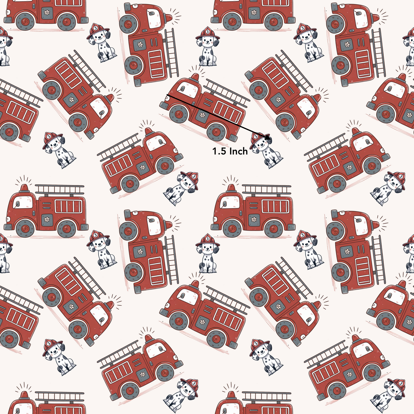 Firetrucks and Dalmatians (September Pre-Order) - Fabric