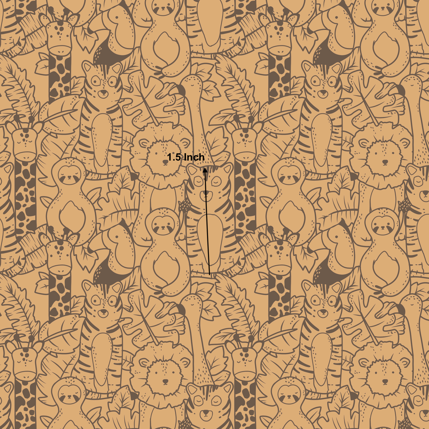 Happy Jungle Animals Mustard (May Pre-Order) - Fabric