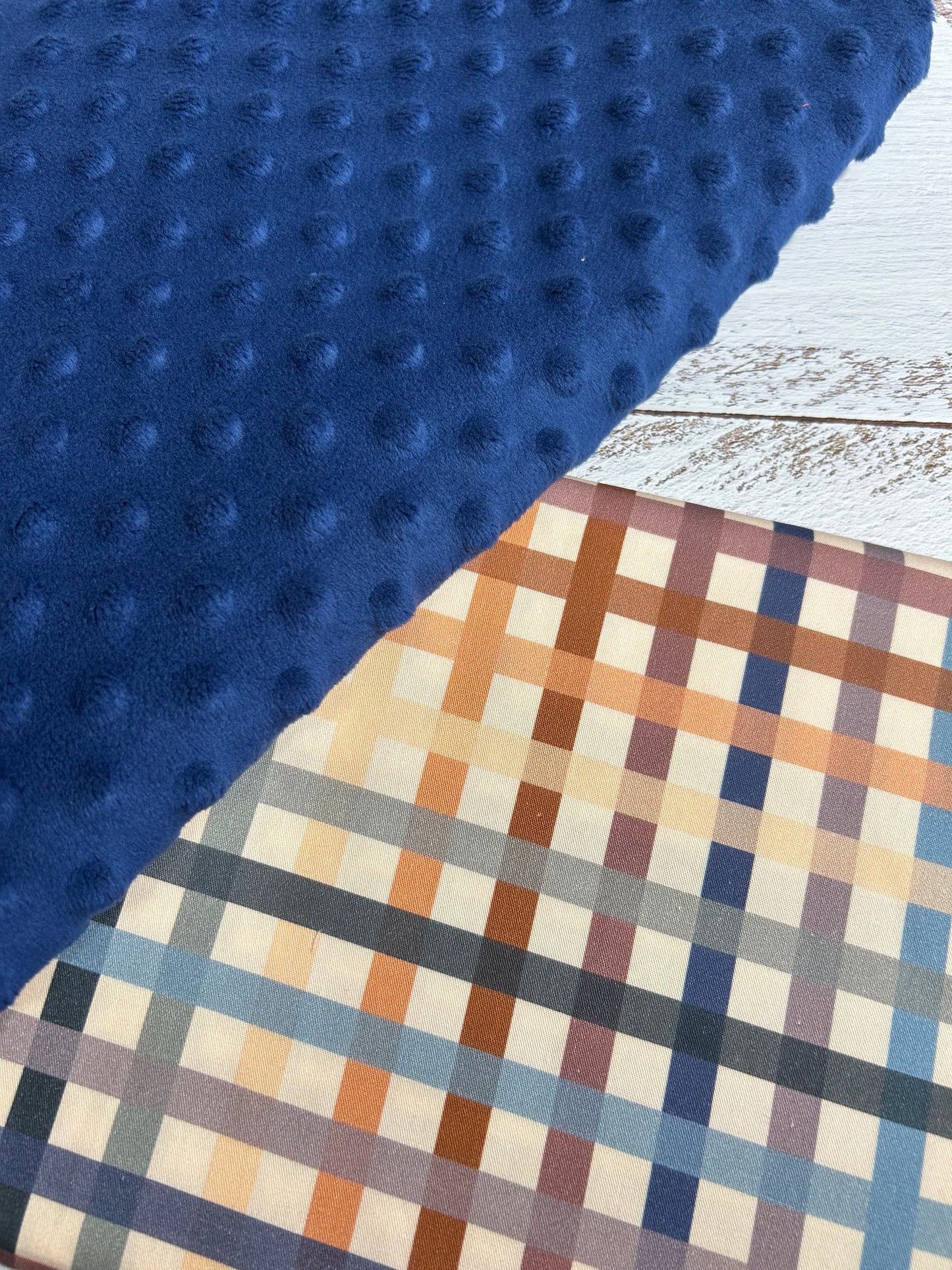 Premium Minky Dot Fabric - Navy