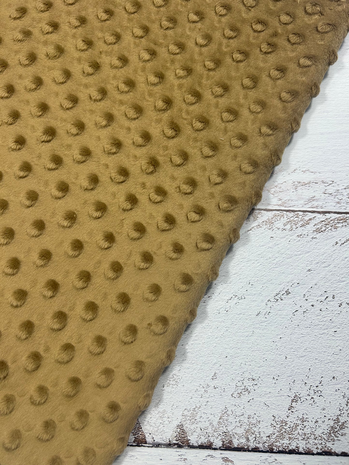Premium Minky Dot Fabric - Champagne Beige