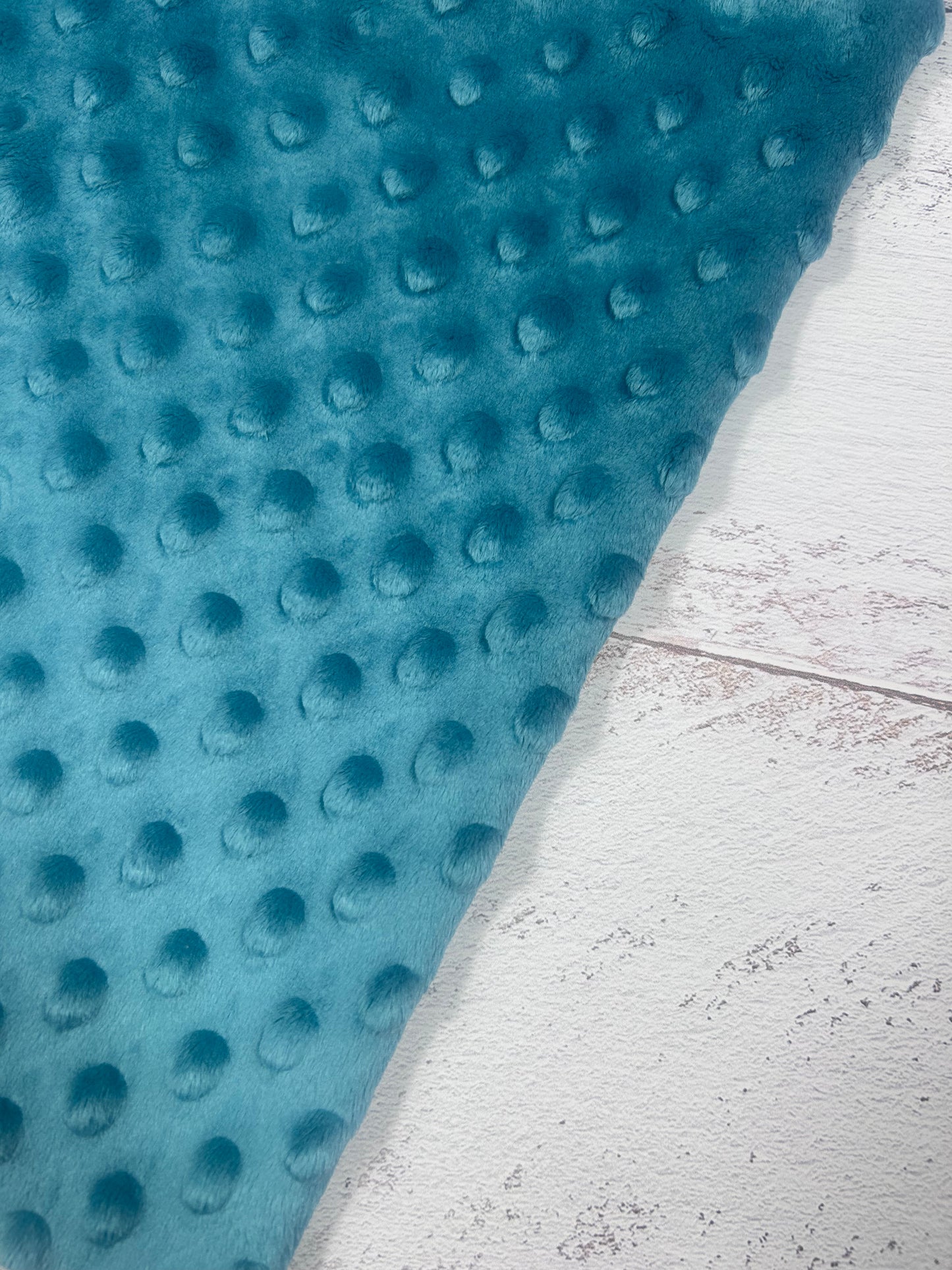 Premium Minky Dot Fabric - Dusty Turquoise