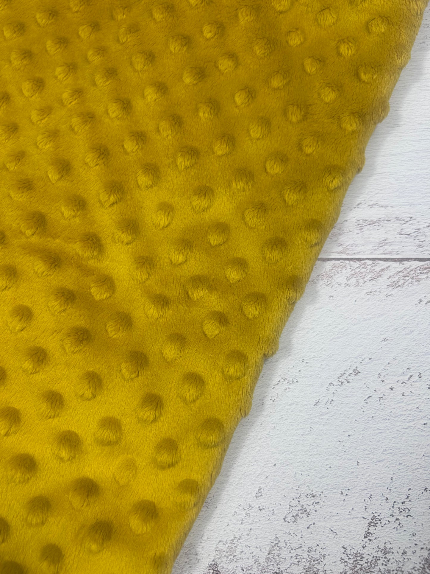 Premium Minky Dot Fabric - Nugget Mustard
