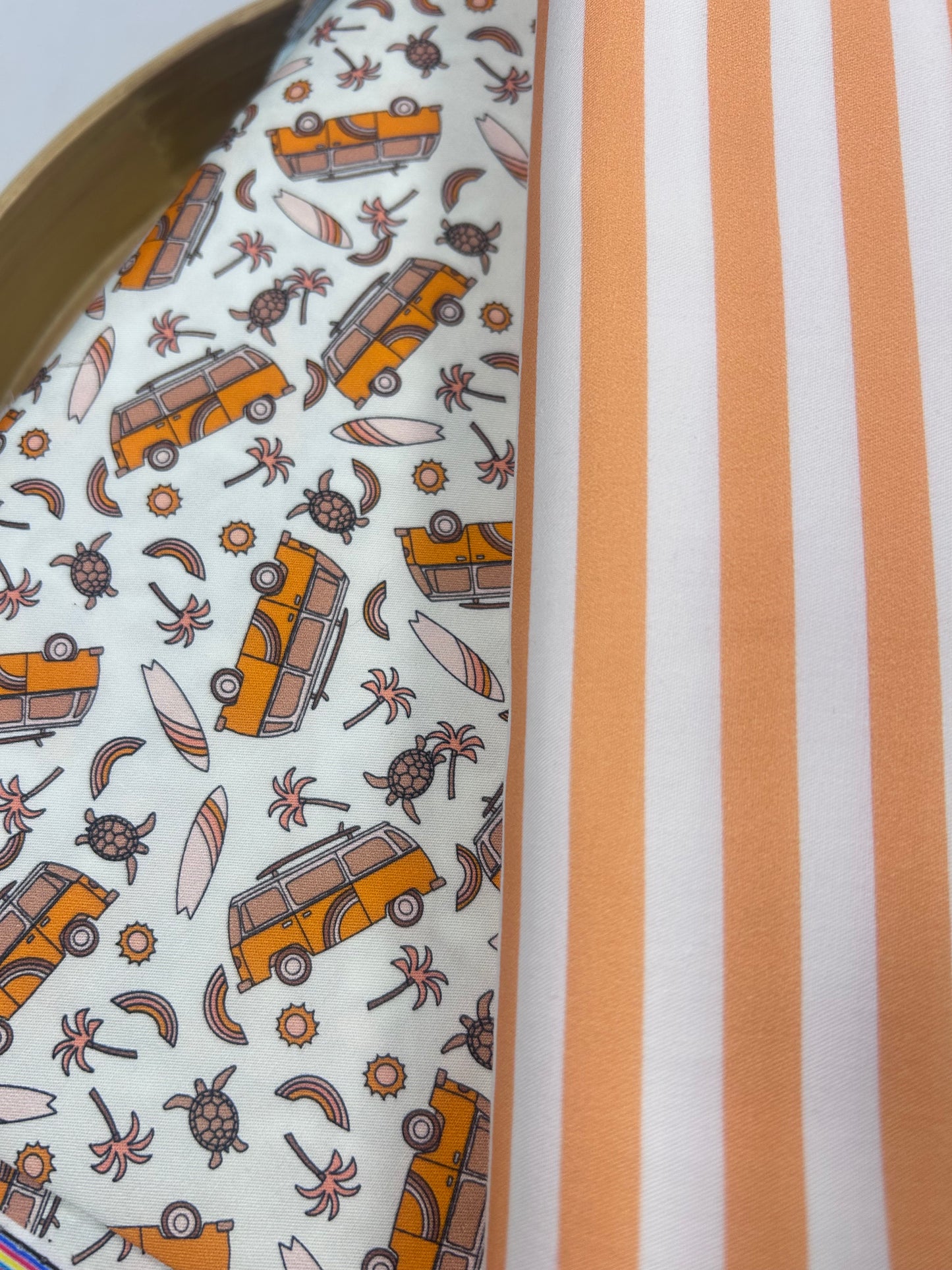 Orange Stripes - Cotton Woven Fabric