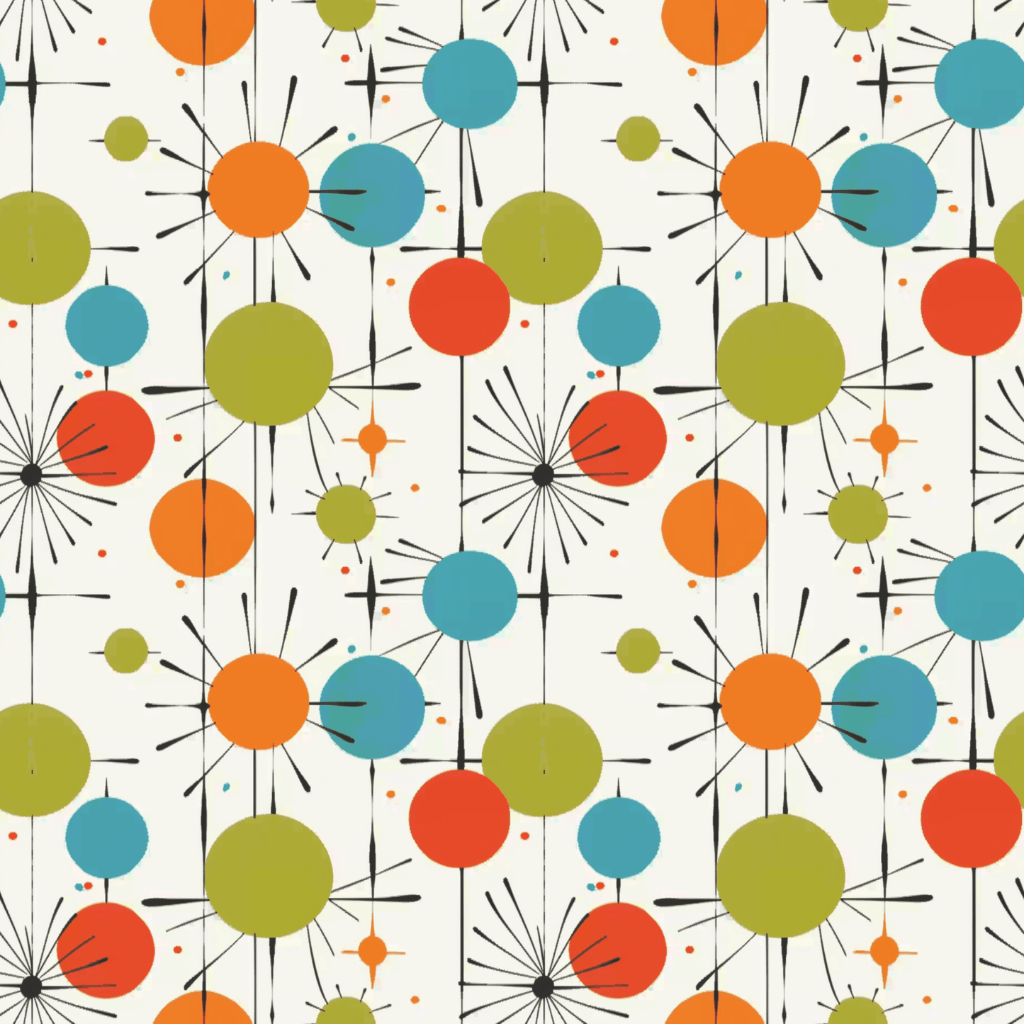 Mid Century Fireworks (May Pre-Order) - Fabric