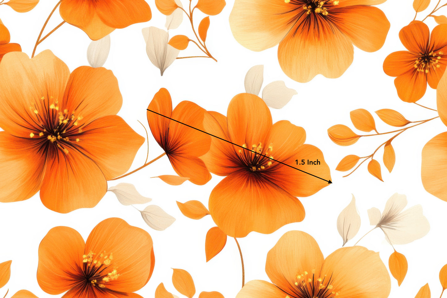 Orange Flowers (September Pre-Order) - Fabric
