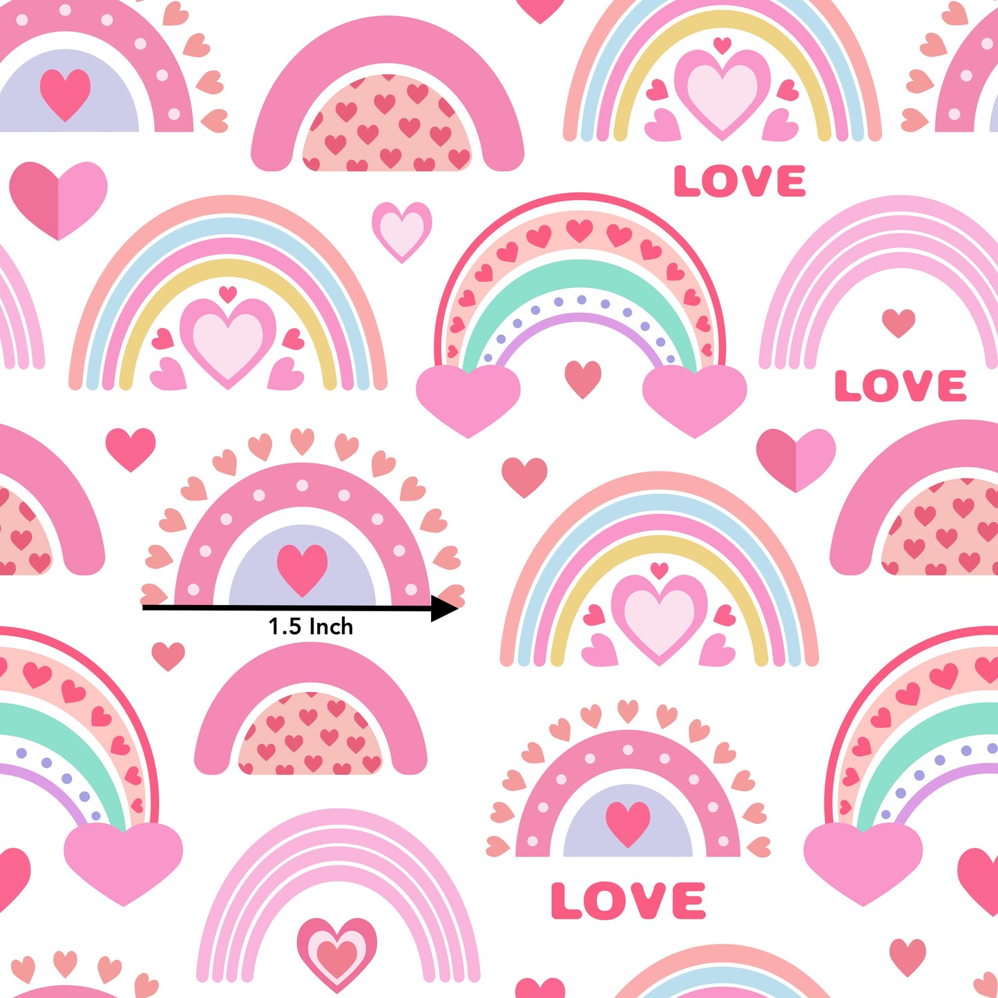 Pink Rainbow Love (September Pre-Order) - Fabric