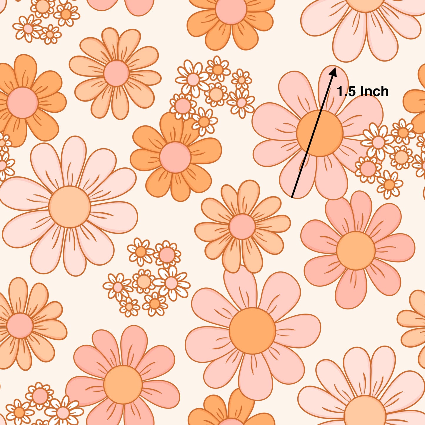 Retro Daisy Pink - Woven Fabric