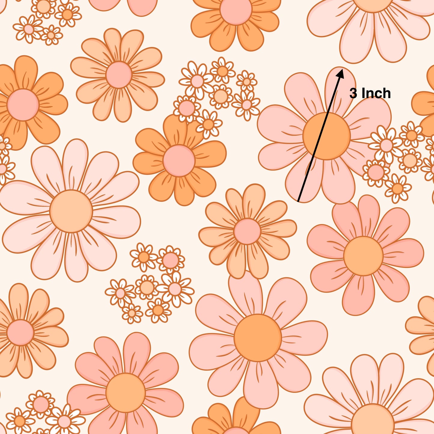 Retro Daisy Pink - Woven Fabric