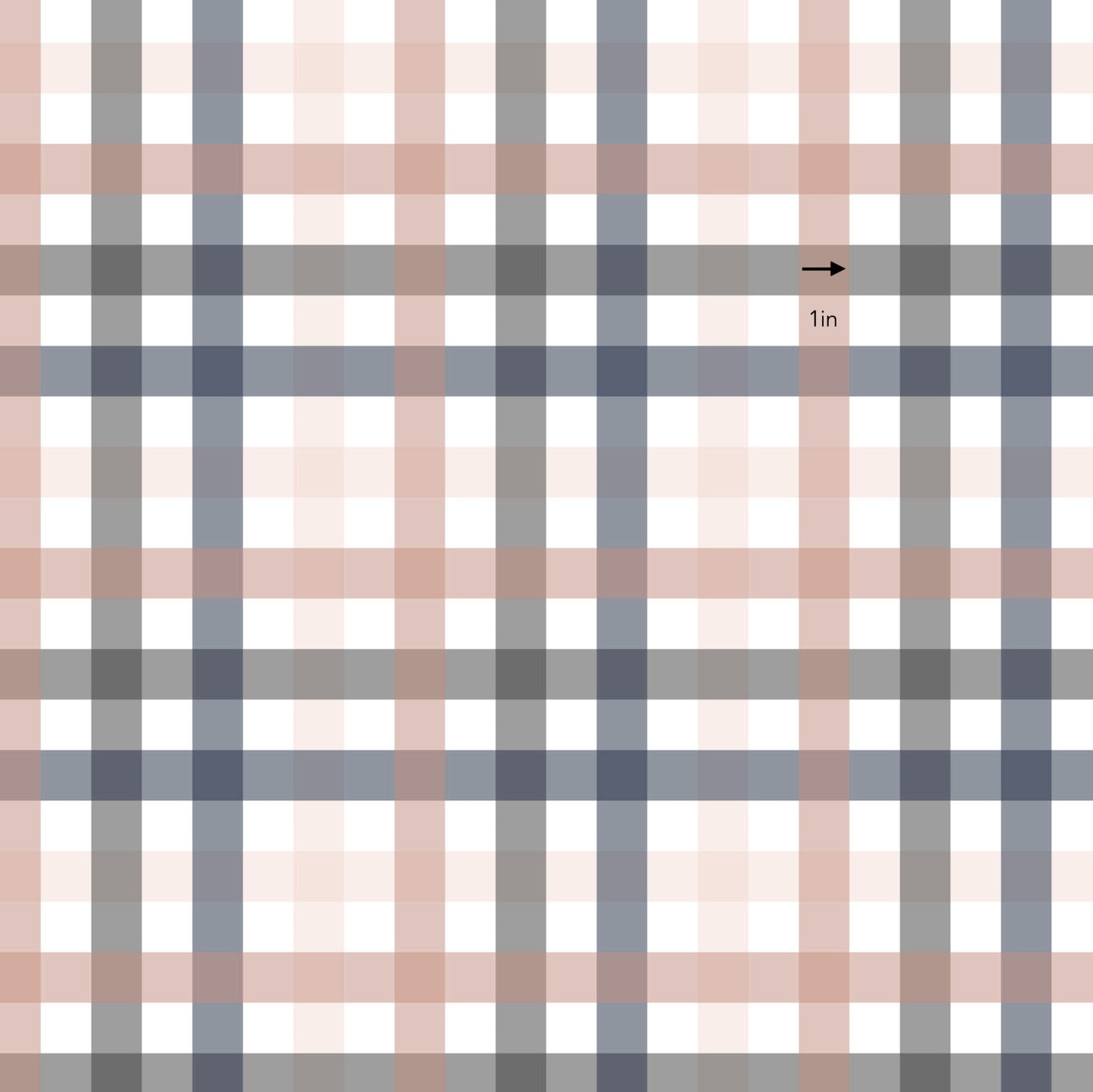 Rose & Navy Gingham (September Pre-Order) - Fabric