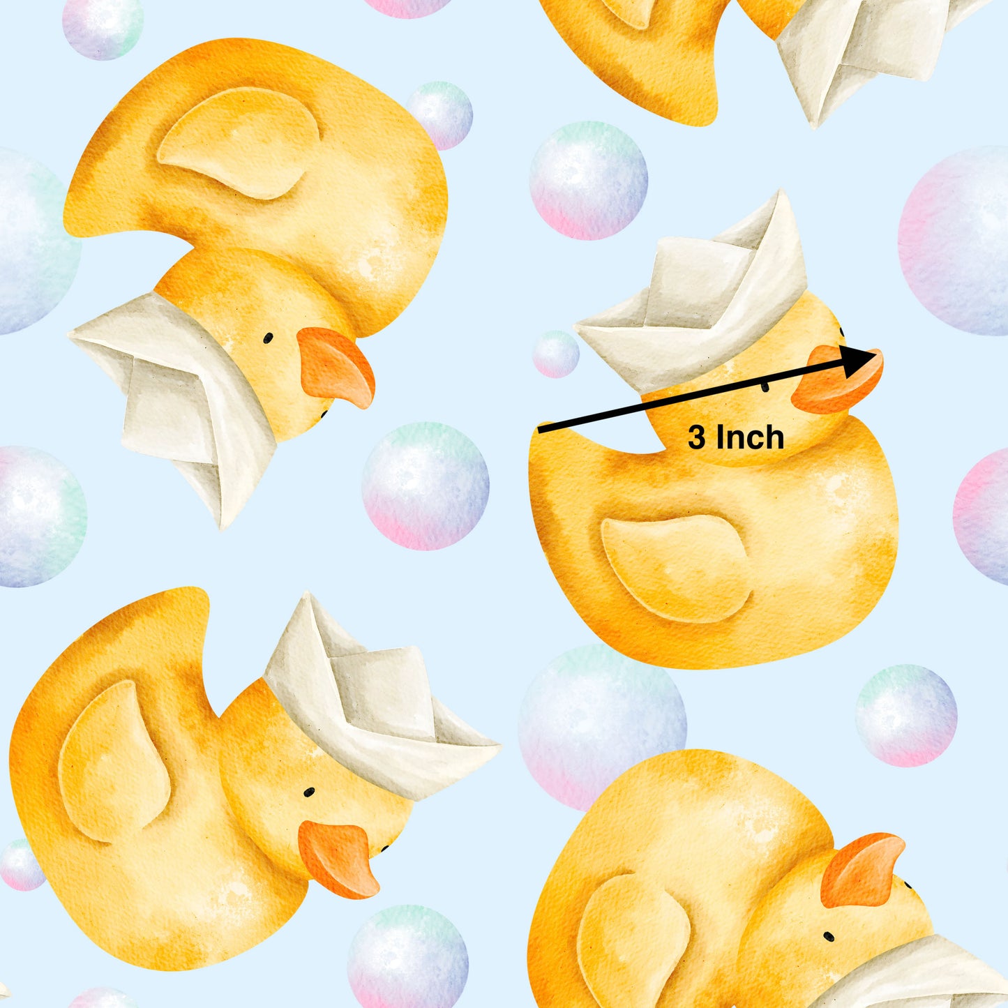Rubber Ducks with Bubbles on Blue (September Pre-Order) - Fabric