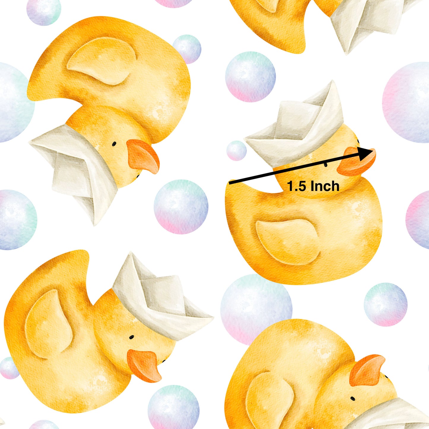 Rubber Ducks with Bubbles on White (September Pre-Order) - Fabric