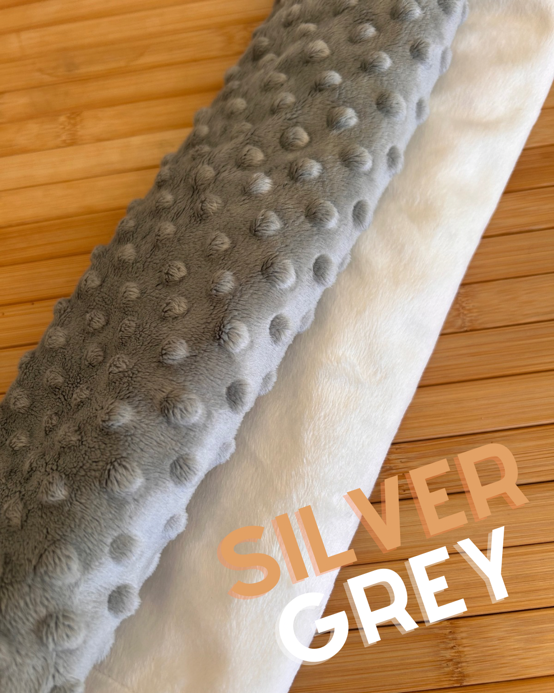 Premium Minky Dot Fabric - Silver Grey
