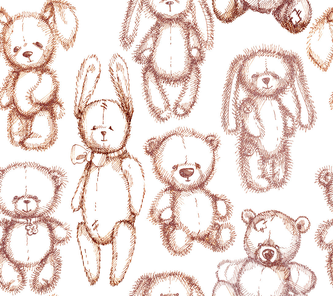 Vintage Teddies - Cotton Woven Fabric