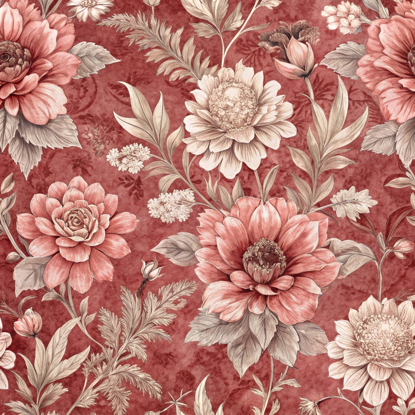 Vintage Blush Flowers (September Pre-Order) - Fabric