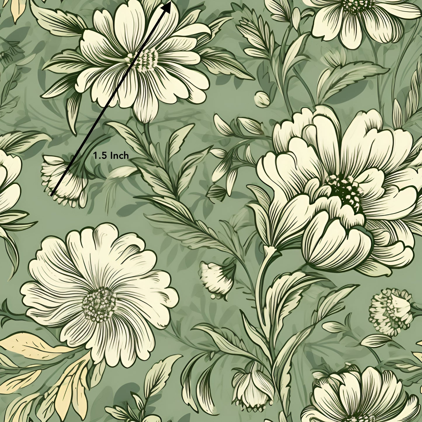 Vintage Green Florals (September Pre-Order) - Fabric