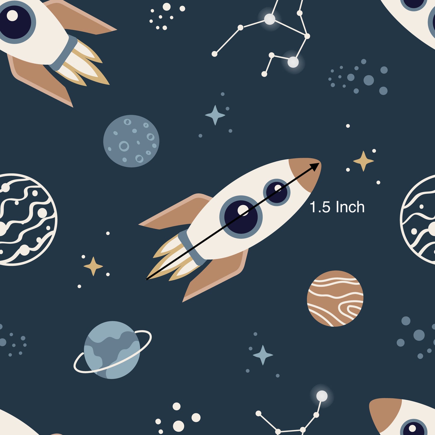 Rockets in Space (May Pre-Order) - Fabric