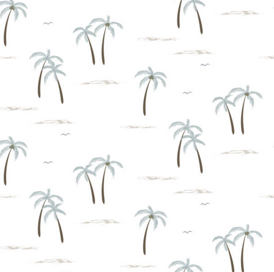 Blue Palms - 100% Cotton Woven Fabric