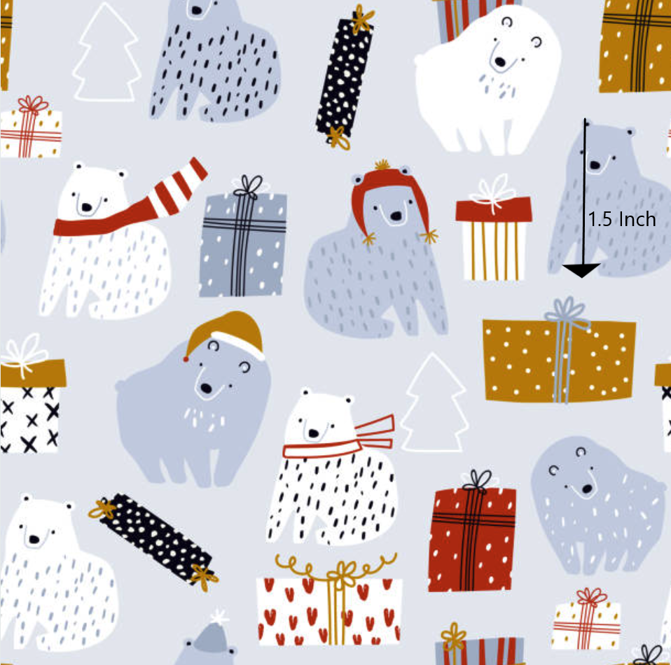 Christmas Bears - 100% Cotton Woven Fabric