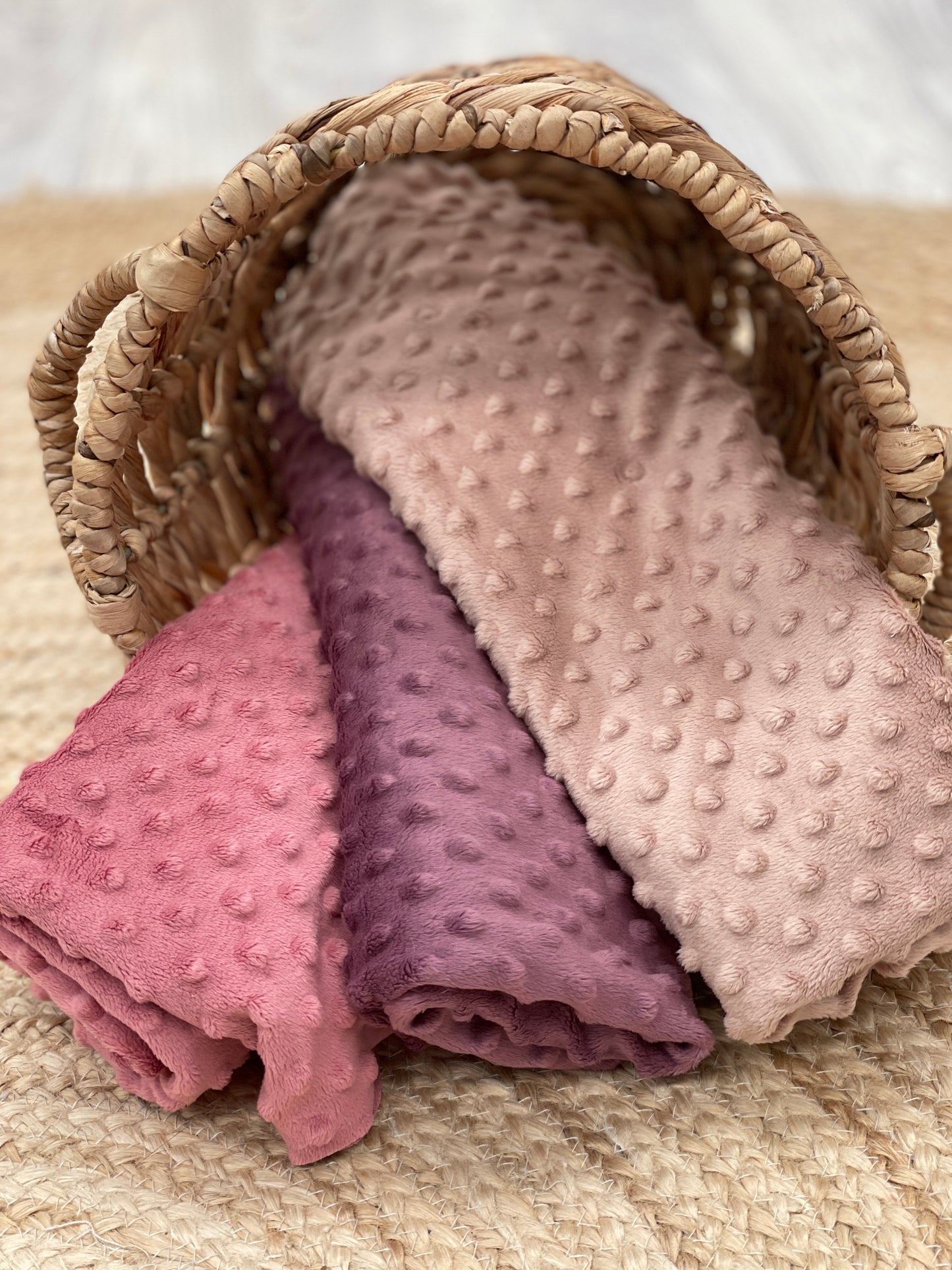 Premium Minky Dot Fabric - Rose Dust