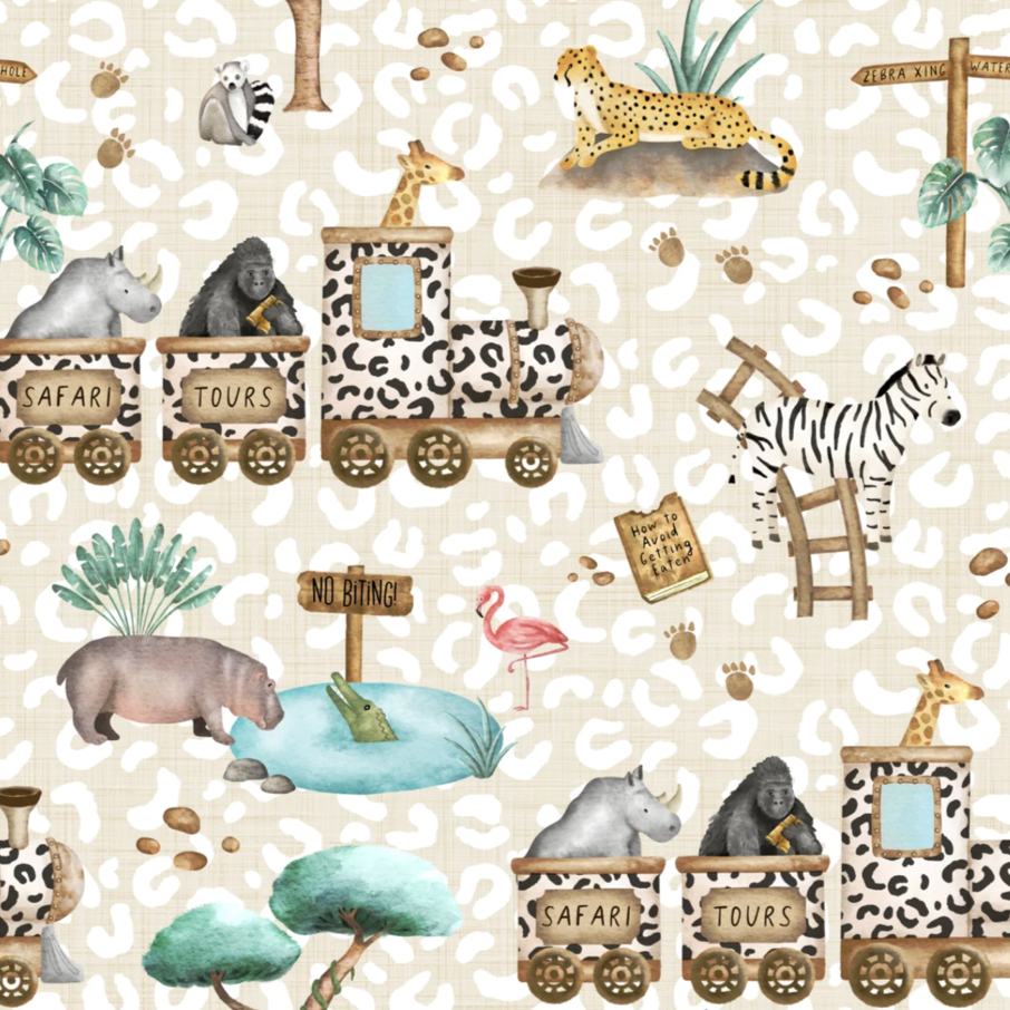 Safari Tour 1.5 inch REMNANT 1 meter - PUL Fabric