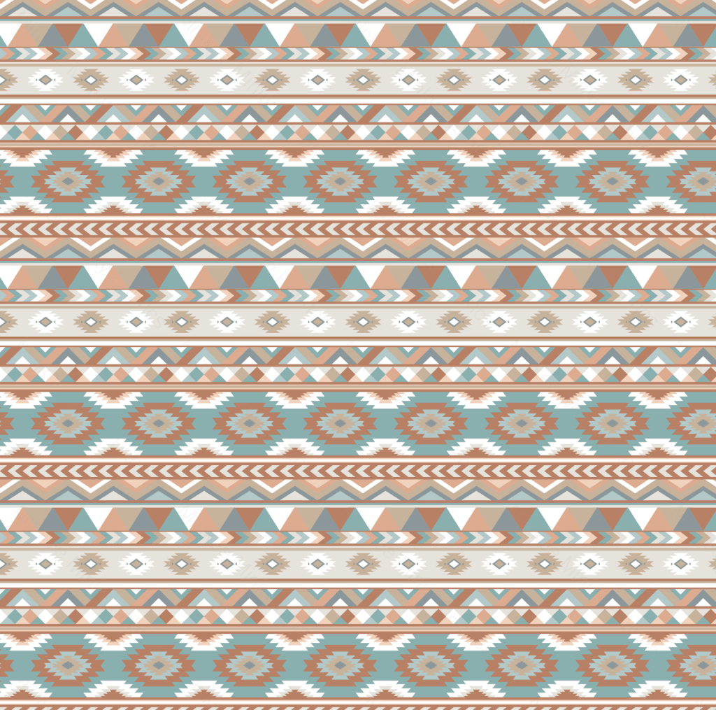 Aztec Blue And Brown (January Pre-Order) - Fabric Digital Preorder