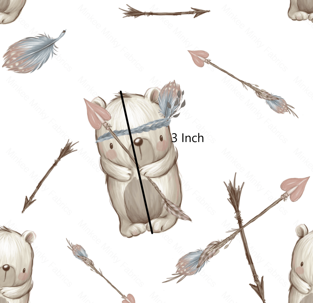 Baby Bear And Arrows (August Pre-Order) Digital Fabric Preorder