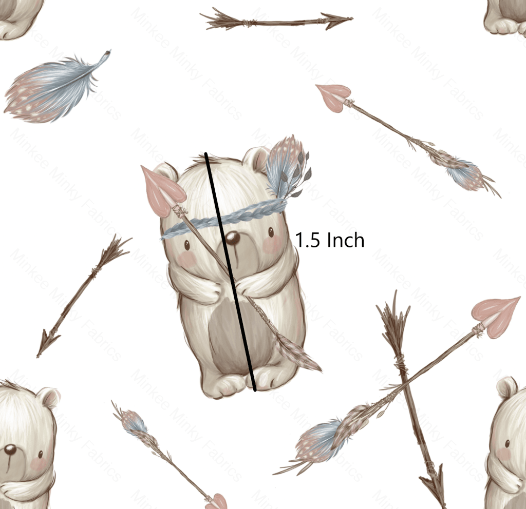 Baby Bear And Arrows (August Pre-Order) Digital Fabric Preorder