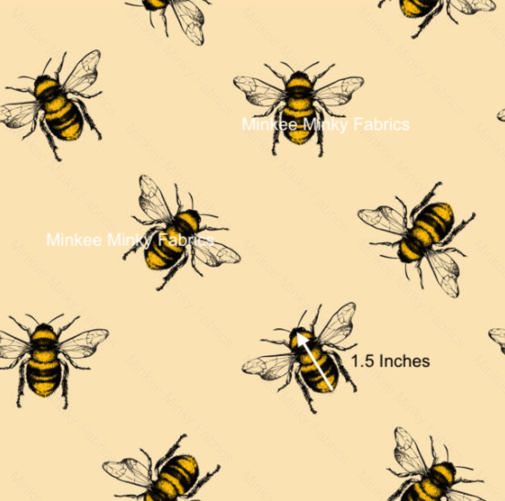 Bees Pre-Order Cotton Sateen / 1.5 Inches Digital Fabric